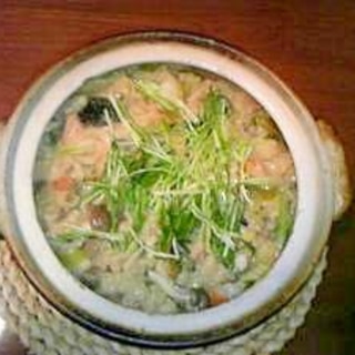 お野菜たっぷり☆鮭のしょうが味噌風味雑炊